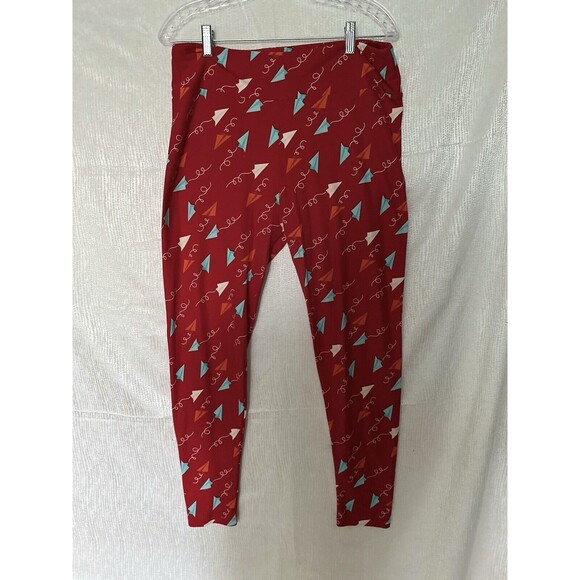 Lularoe 2 Pair Of Tall & curvy Leggings, Soft And Buttery Leggings, Blue & Red - Picture 3 of 5